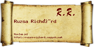 Ruzsa Richárd névjegykártya